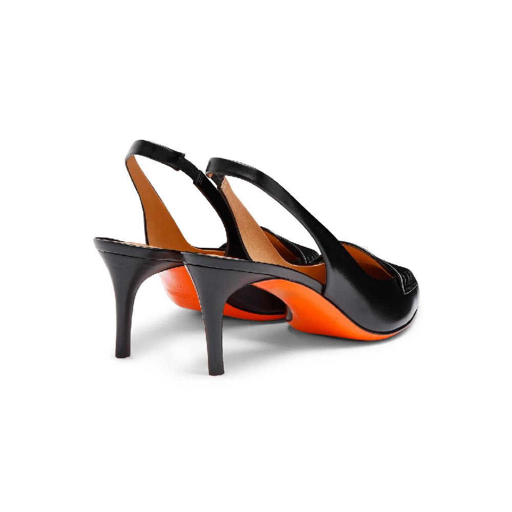 Santoni Décolletés tacco medio da donna in pelle nera Fino Al -60%
