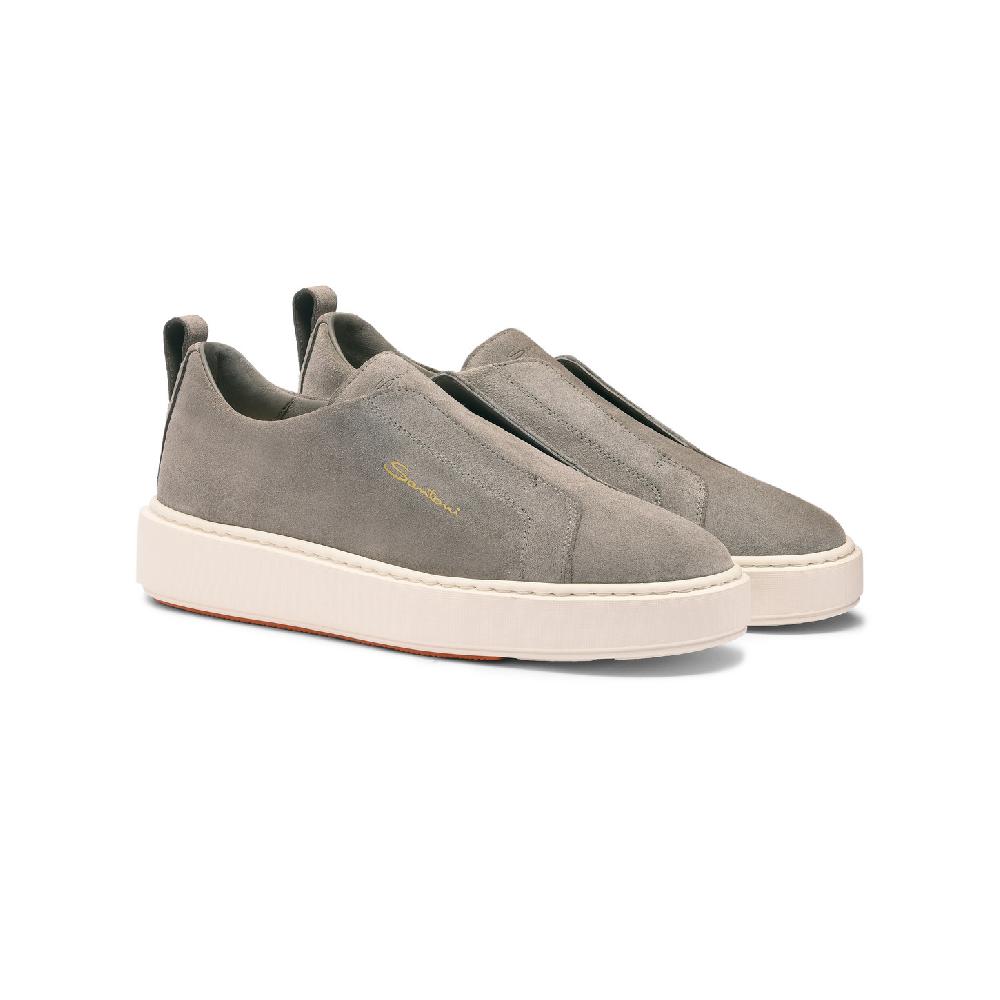 Santoni Sneaker slip-on da donna in suede grigio Shopping Online
