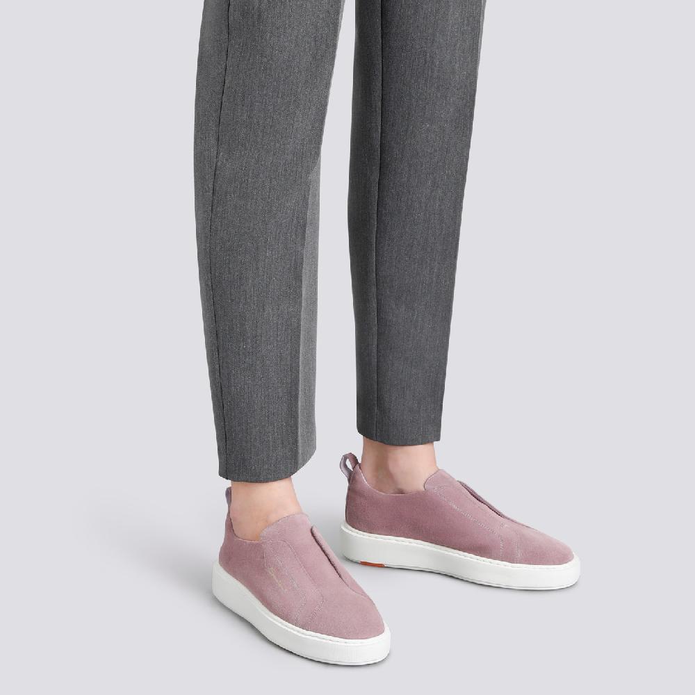 Santoni Sneaker slip-on da donna in suede rosa Affare Del Giorno