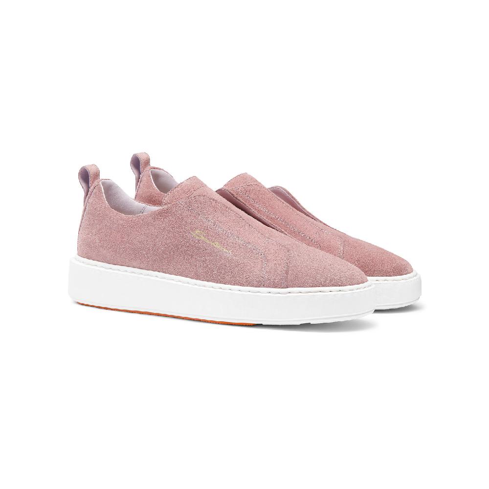 Santoni Sneaker slip-on da donna in suede rosa Affare Del Giorno