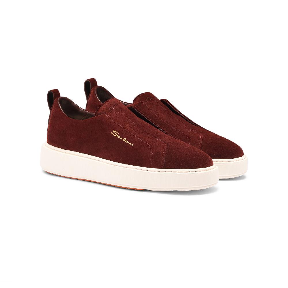 Santoni Sneaker slip-on da donna in suede bordeaux Prezzo Ridotto