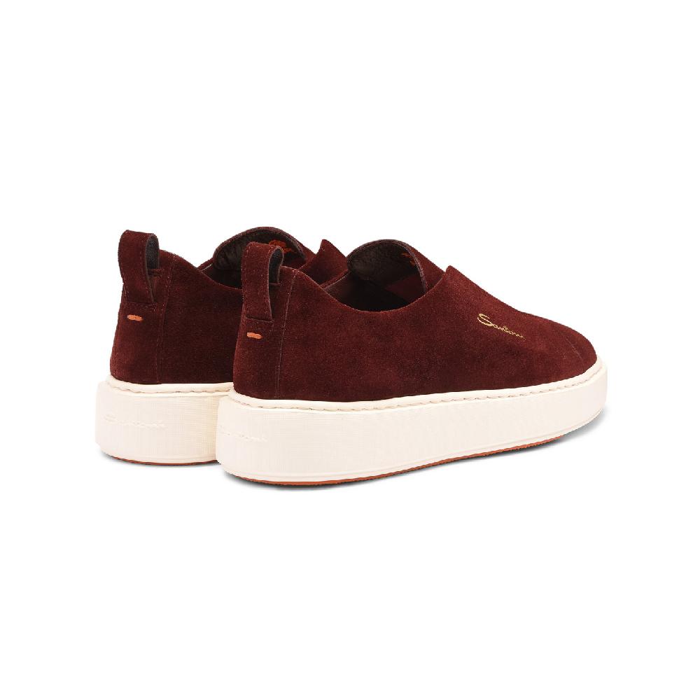 Santoni Sneaker slip-on da donna in suede bordeaux Prezzo Ridotto