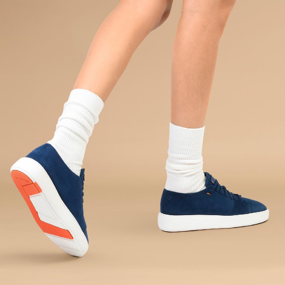 Santoni Sneaker da donna in suede blu Sottocosto