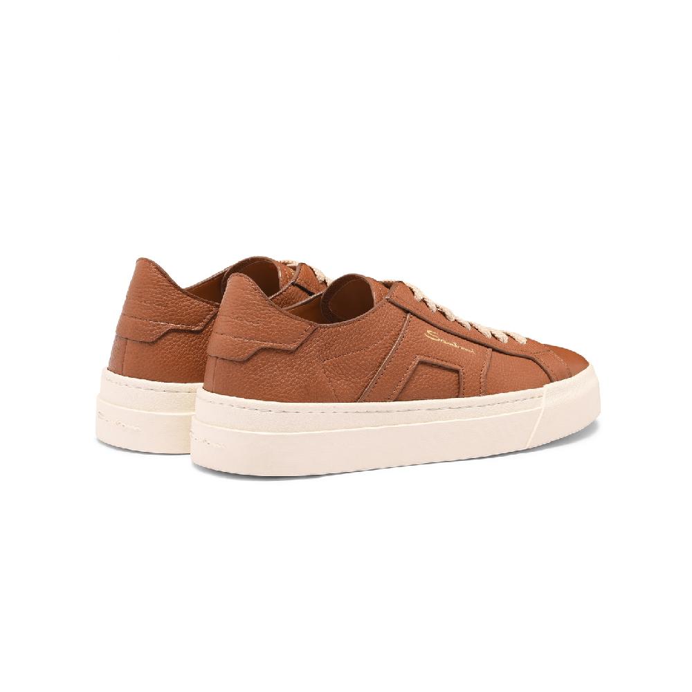 Santoni Double Buckle Sneaker da donna in pelle bottalata marrone Convenienza