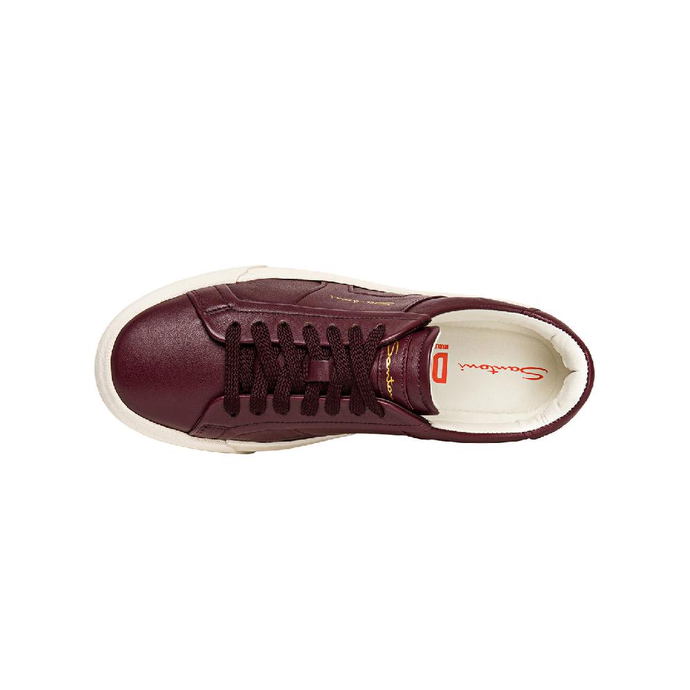 Santoni Double buckle sneaker da donna in pelle bordeaux Presa