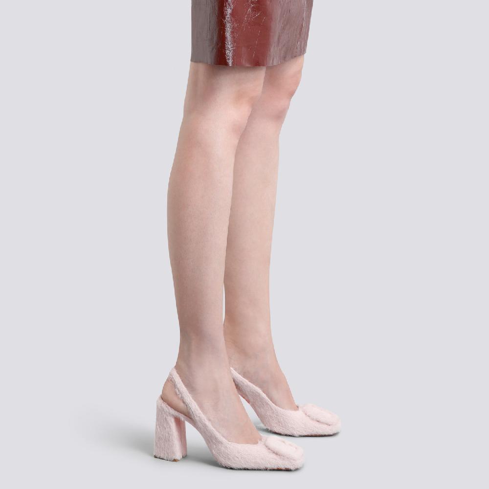 Santoni Décolletés tacco alto da donna in lana rosa Sconto