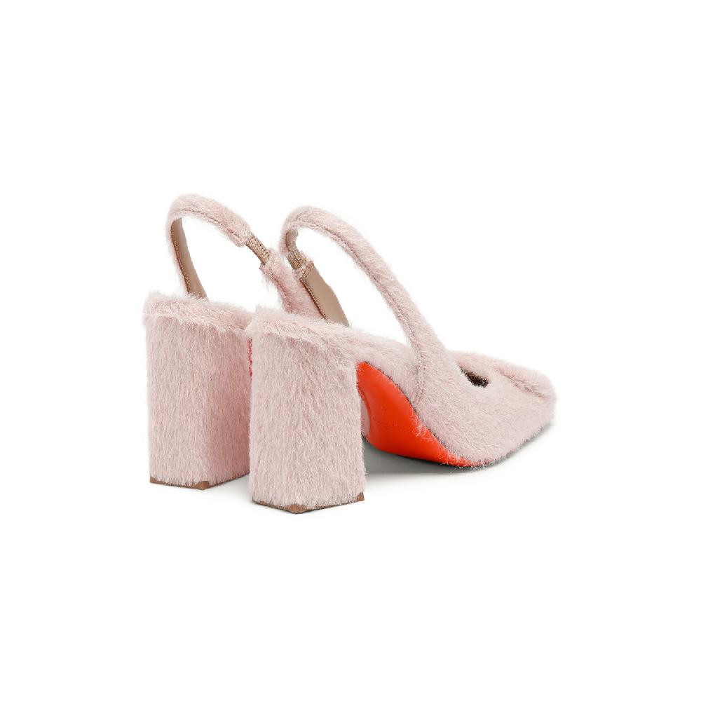 Santoni Décolletés tacco alto da donna in lana rosa Sconto
