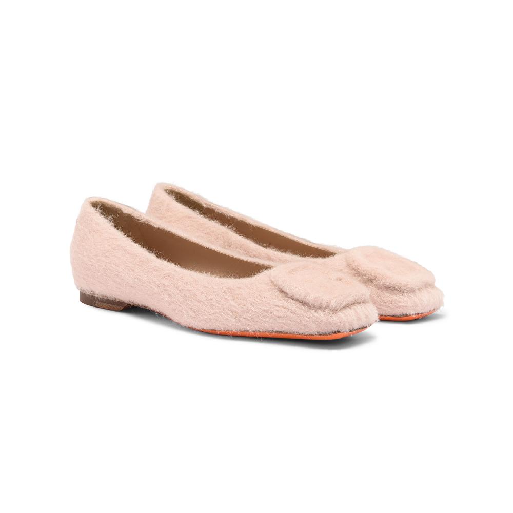 Santoni Ballerina da donna in lana rosa Offerta