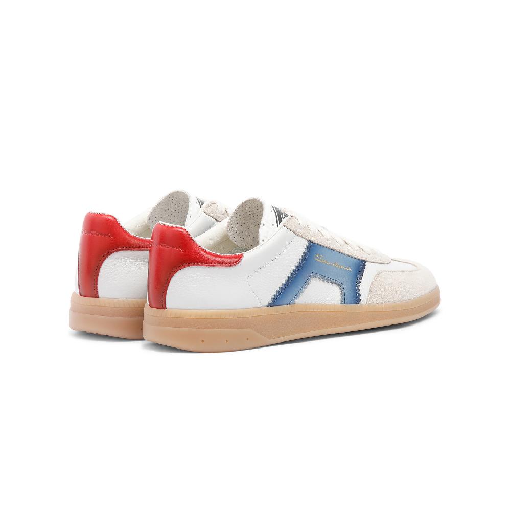 Santoni DBS Oly sneaker da donna in pelle e suede bianco blu e rosso Saldi