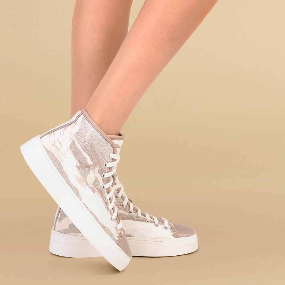 Santoni Sneaker da donna in tessuto beige Offerte