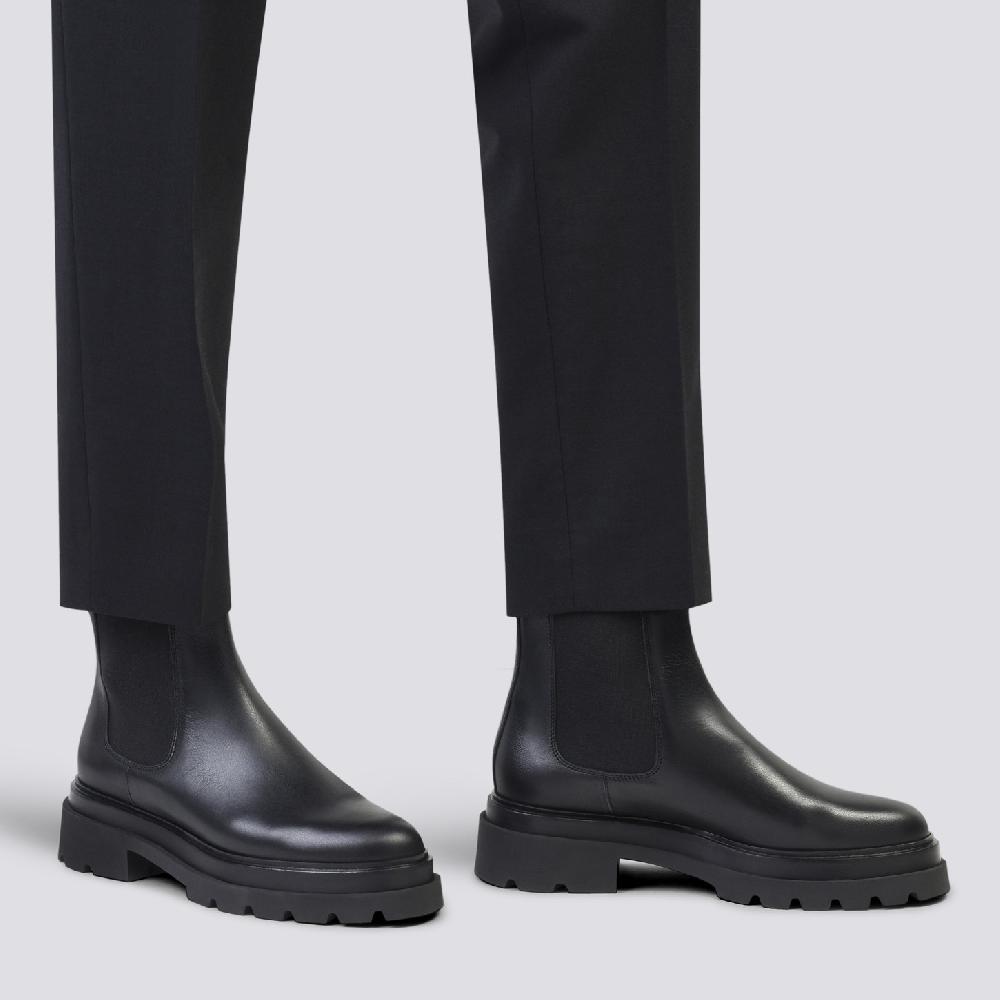 Santoni Stivaletto chelsea da donna in pelle nera Hotsell
