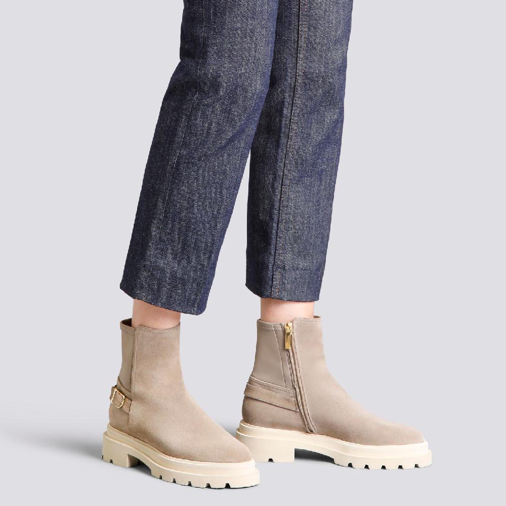 Santoni Stivaletto da donna in suede beige Vendita Calda