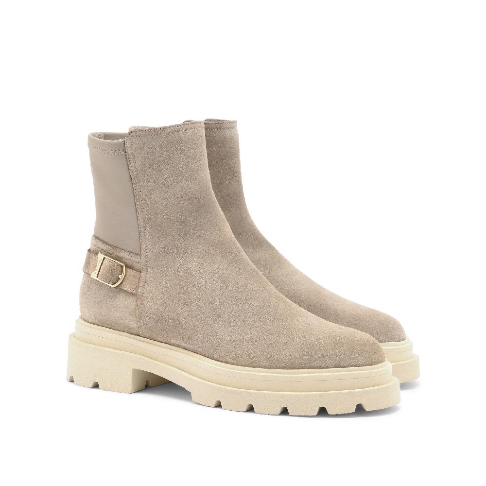 Santoni Stivaletto da donna in suede beige Vendita Calda