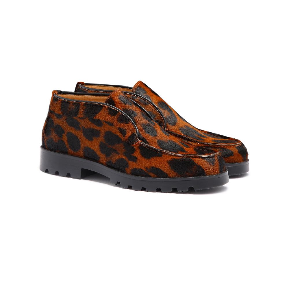 Santoni Stivaletto desert da donna in cavallino animalier Vendita Economica