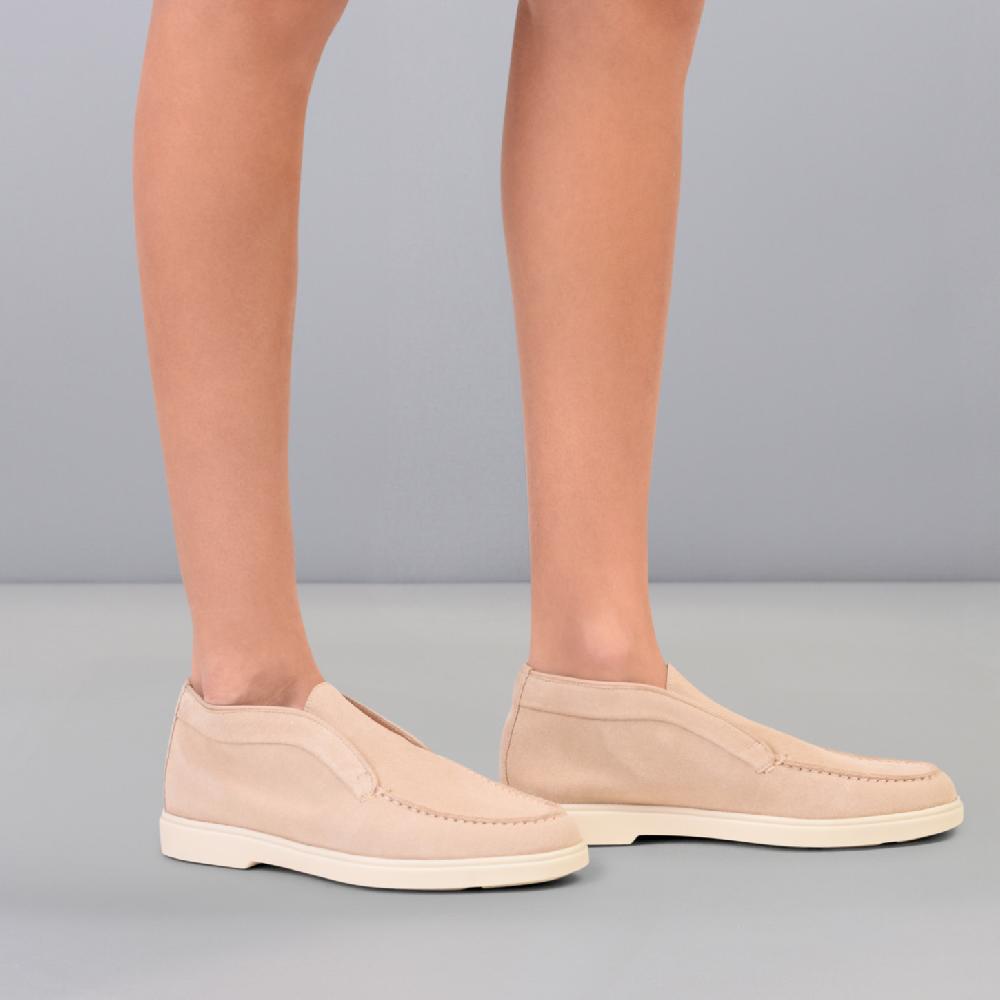 Santoni Stivaletto desert da donna in suede rosa Saldi Di Fabbrica