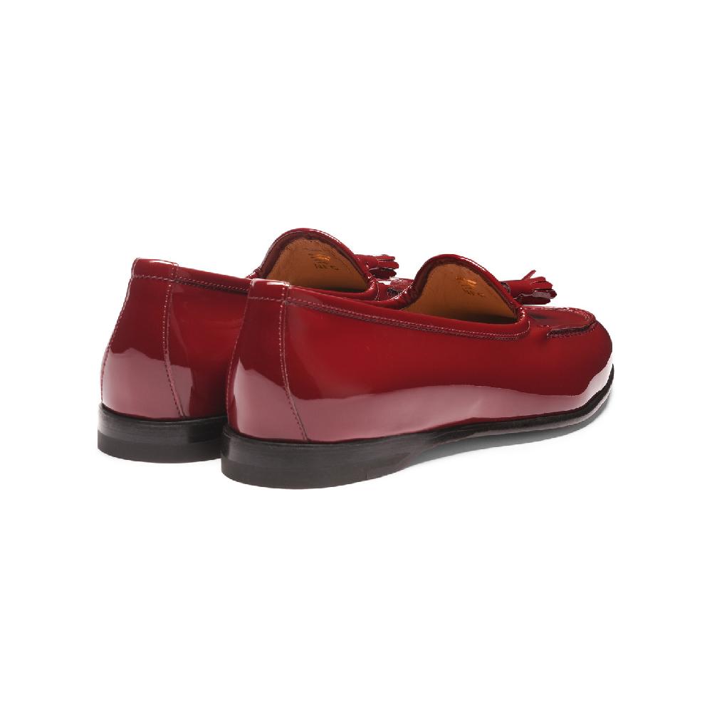 Santoni Mocassino Andrea con nappe da donna in vernice rossa Vendite Flash