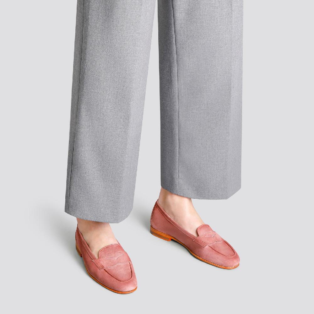 Santoni Mocassino Carla da donna in suede rosa Moda