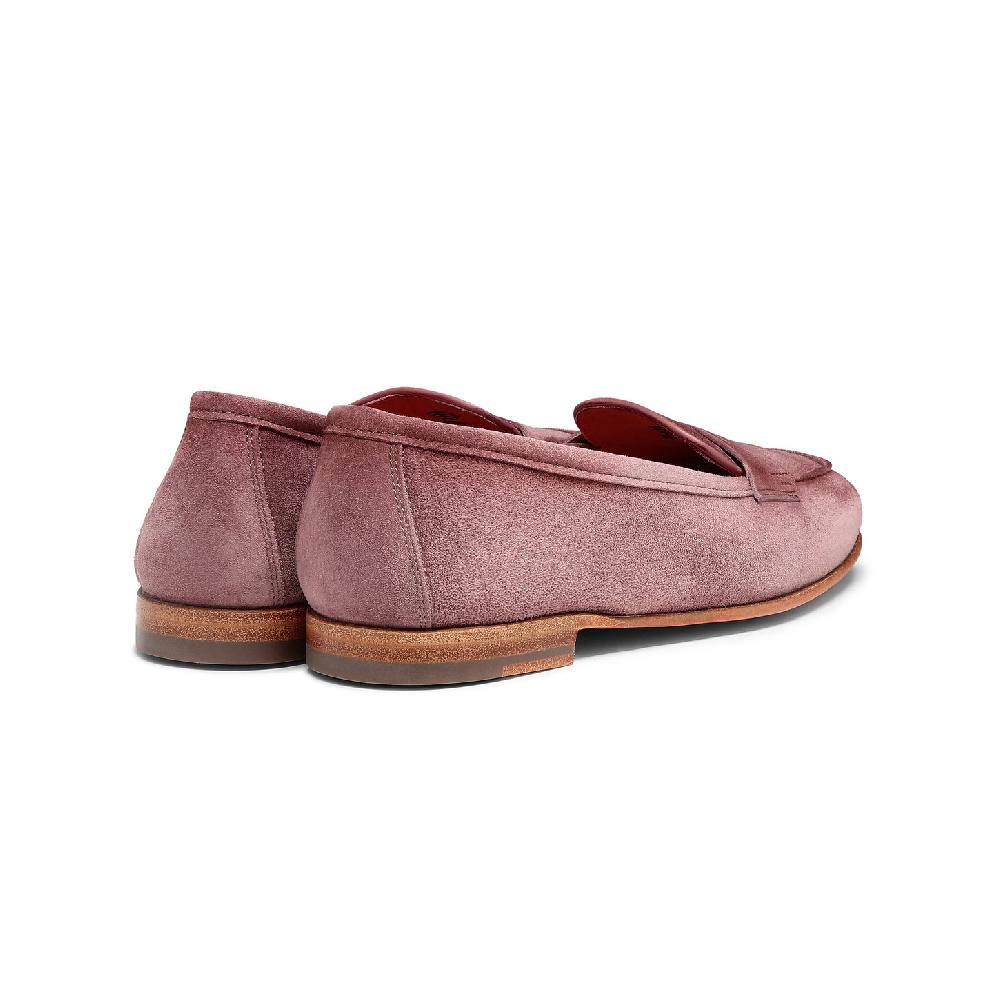 Santoni Mocassino Carla da donna in suede rosa Moda