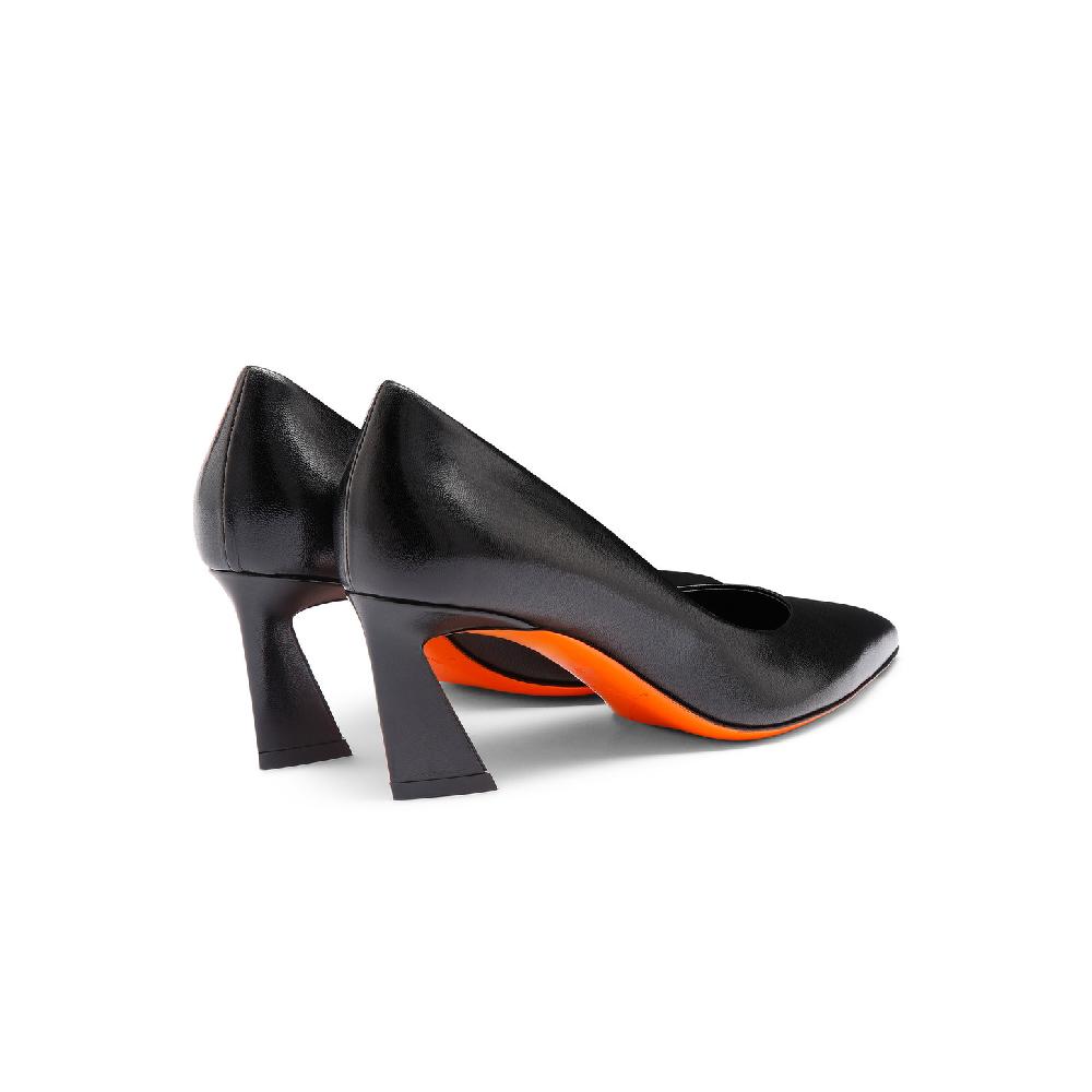 Santoni Décolletés tacco medio da donna in pelle nera Italia