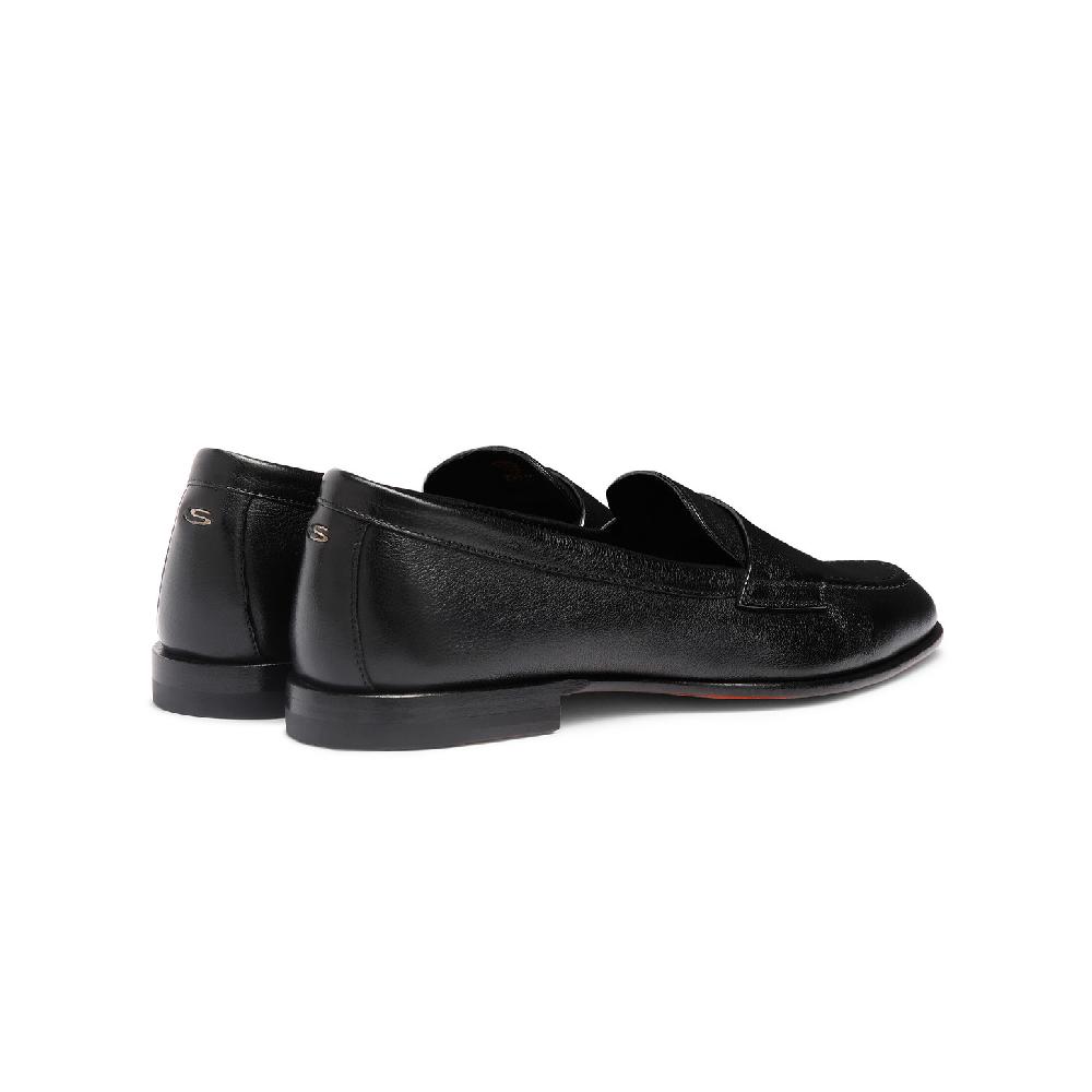 Santoni Mocassino penny da donna in pelle nera Nuovo