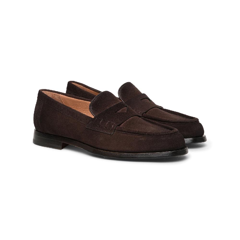 Santoni Mocassino penny da donna in suede testa di moro Qualità