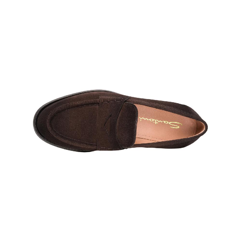 Santoni Mocassino penny da donna in suede testa di moro Qualità
