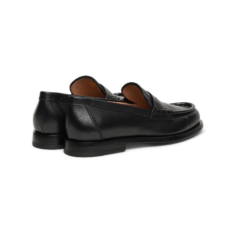 Santoni Mocassino penny da donna in pelle nera Vendita