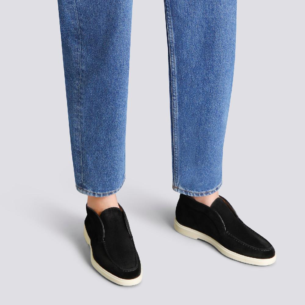 Santoni Stivaletto desert da donna in suede nero Qualità Garantita