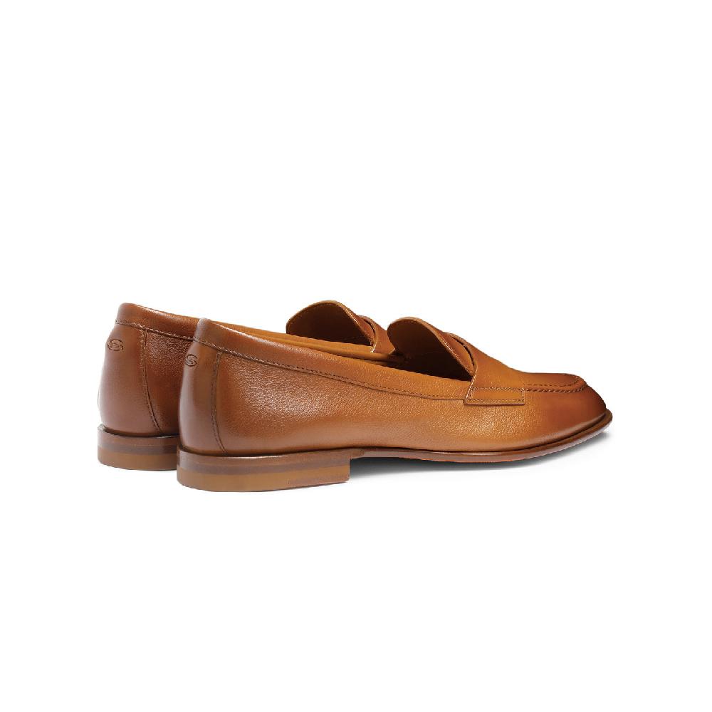 Santoni Mocassino penny da donna in pelle marrone Consegna Veloce