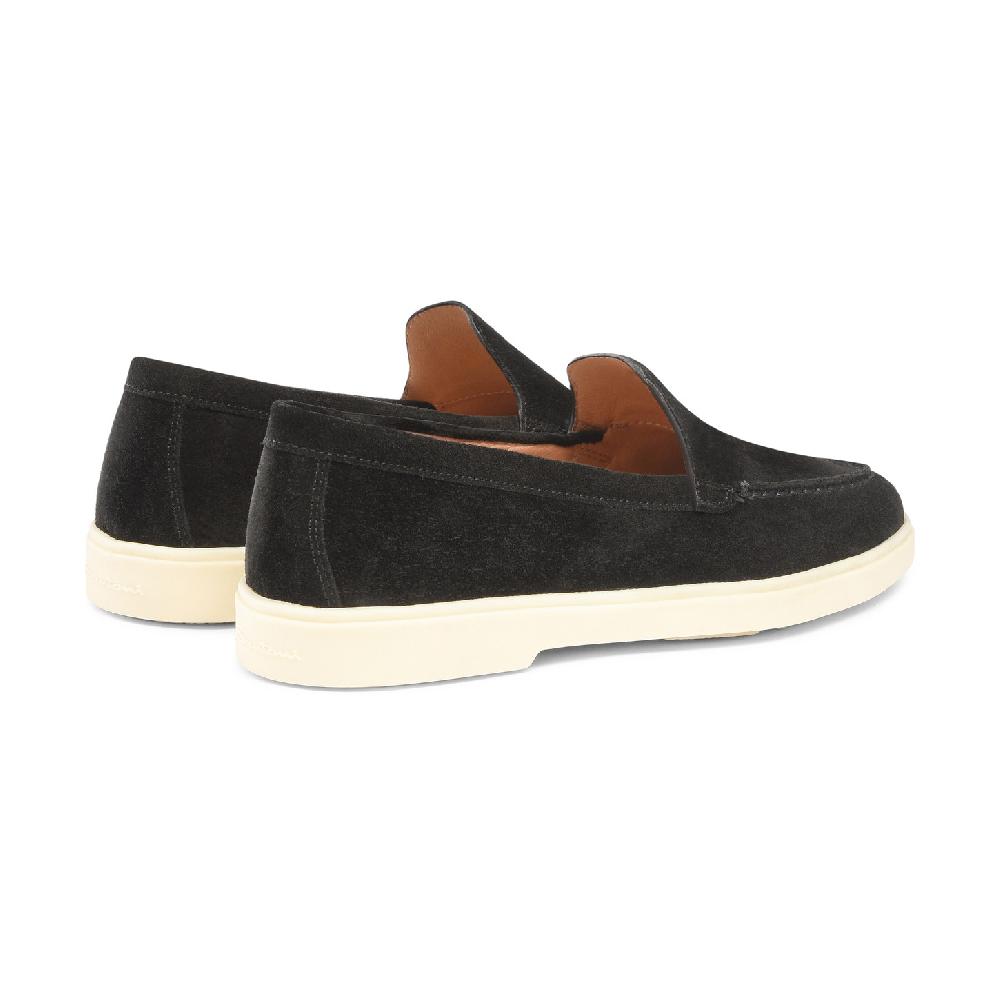 Santoni Mocassino da donna in suede nera Promozione Limitata