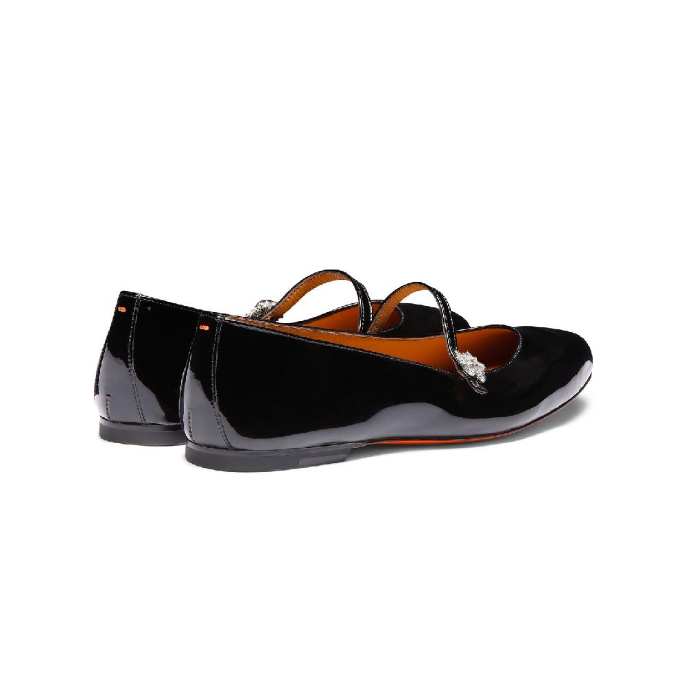 Santoni Ballerina da donna in vernice nera Shopping Online