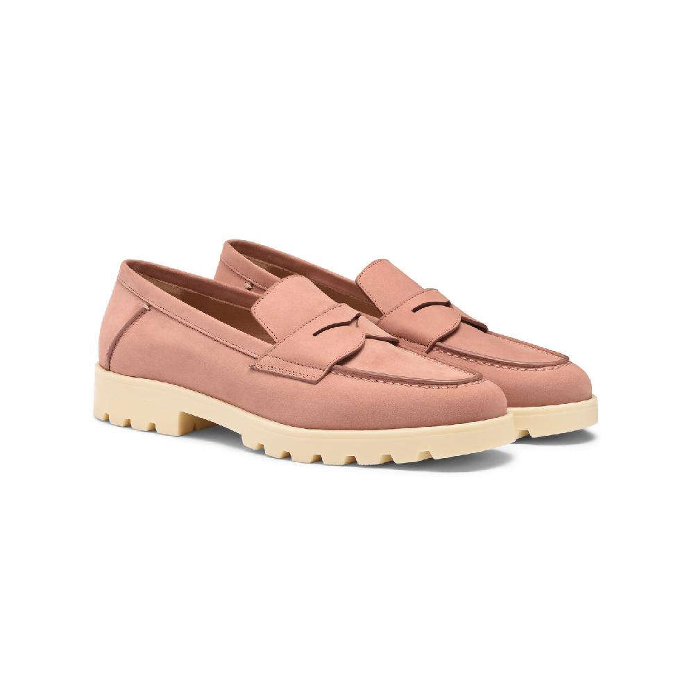 Santoni Mocassino penny da donna in nabuk rosa Prezzo Ridotto