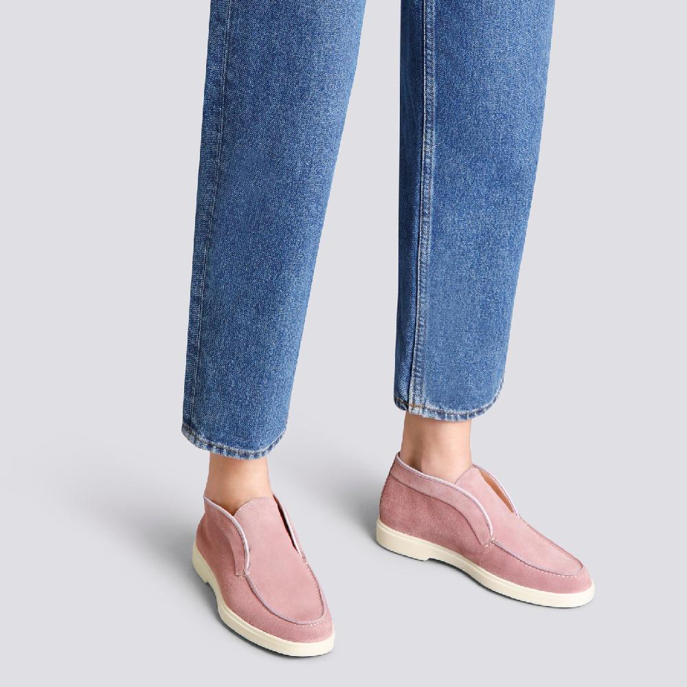Santoni Stivaletto desert da donna in suede rosa Presa