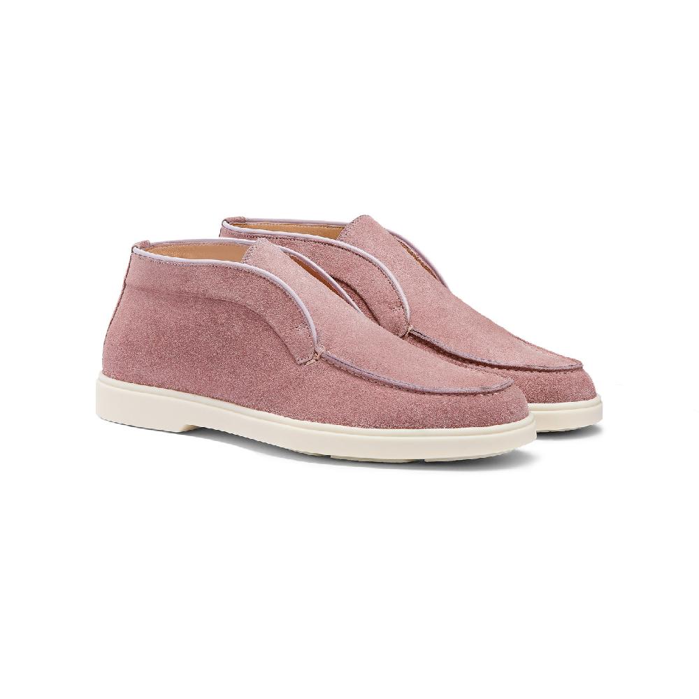 Santoni Stivaletto desert da donna in suede rosa Presa
