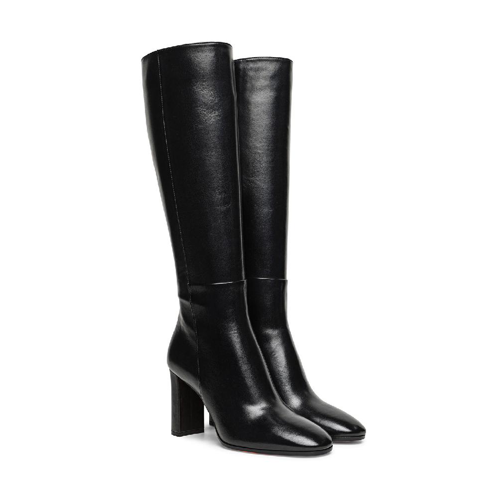 Santoni Stivale tacco alto da donna in pelle nera Trasporto libero internazionale