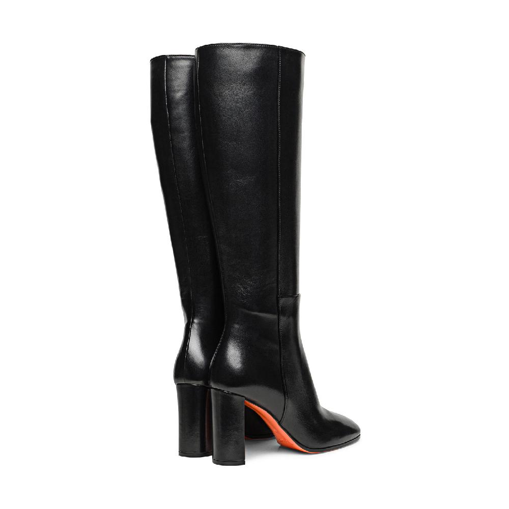 Santoni Stivale tacco alto da donna in pelle nera Trasporto libero internazionale