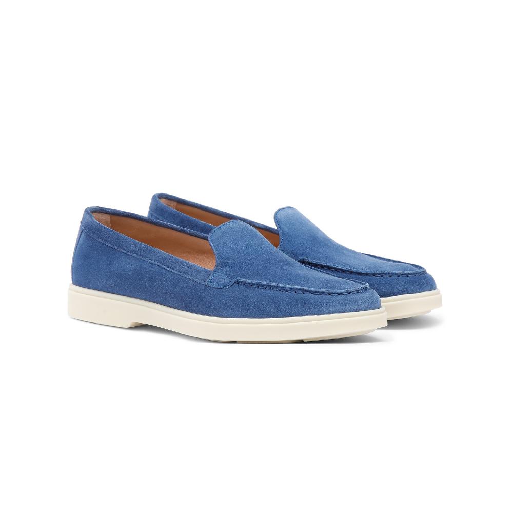 Santoni Mocassino da donna in suede blu Saldi