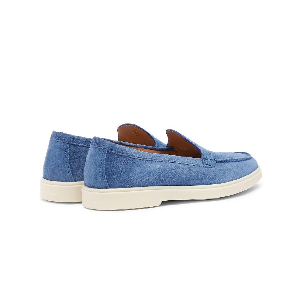 Santoni Mocassino da donna in suede blu Saldi