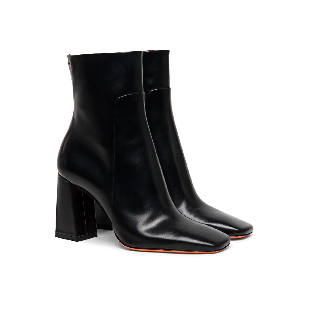 Santoni Stivaletto tacco alto da donna in pelle anticata nera Hotsell