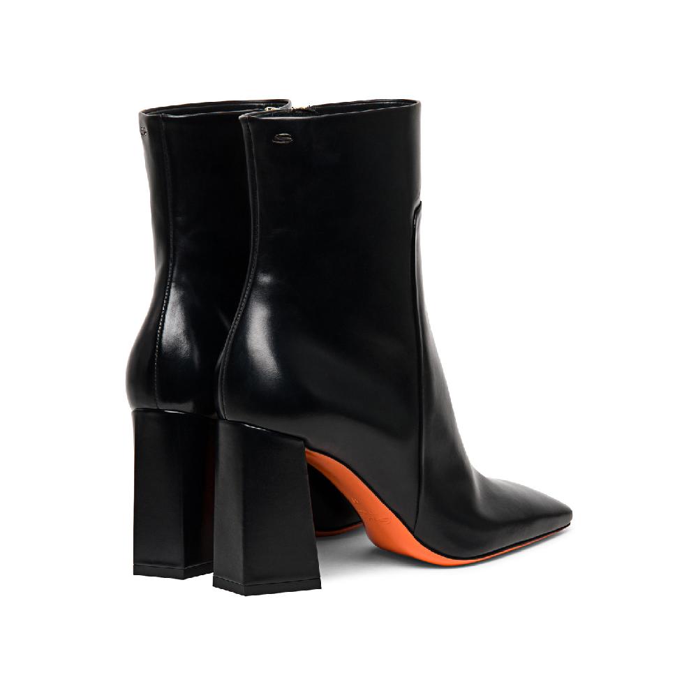 Santoni Stivaletto tacco alto da donna in pelle anticata nera Hotsell