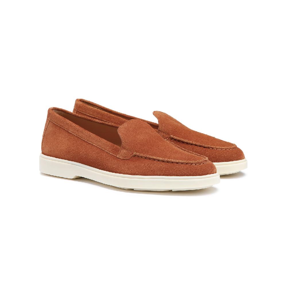 Santoni Mocassino da donna in suede arancione I Più Venduti