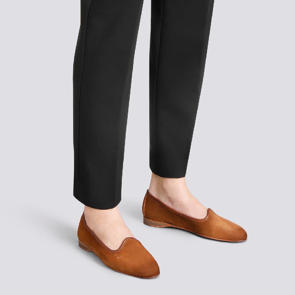 Santoni Mocassino da donna in suede marrone 2025