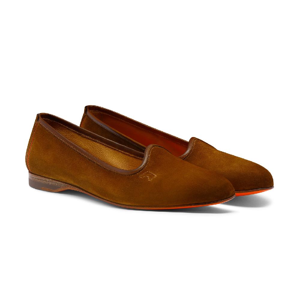 Santoni Mocassino da donna in suede marrone 2025