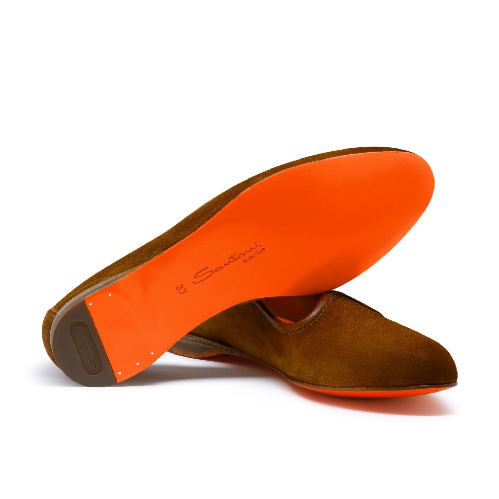 Santoni Mocassino da donna in suede marrone 2025