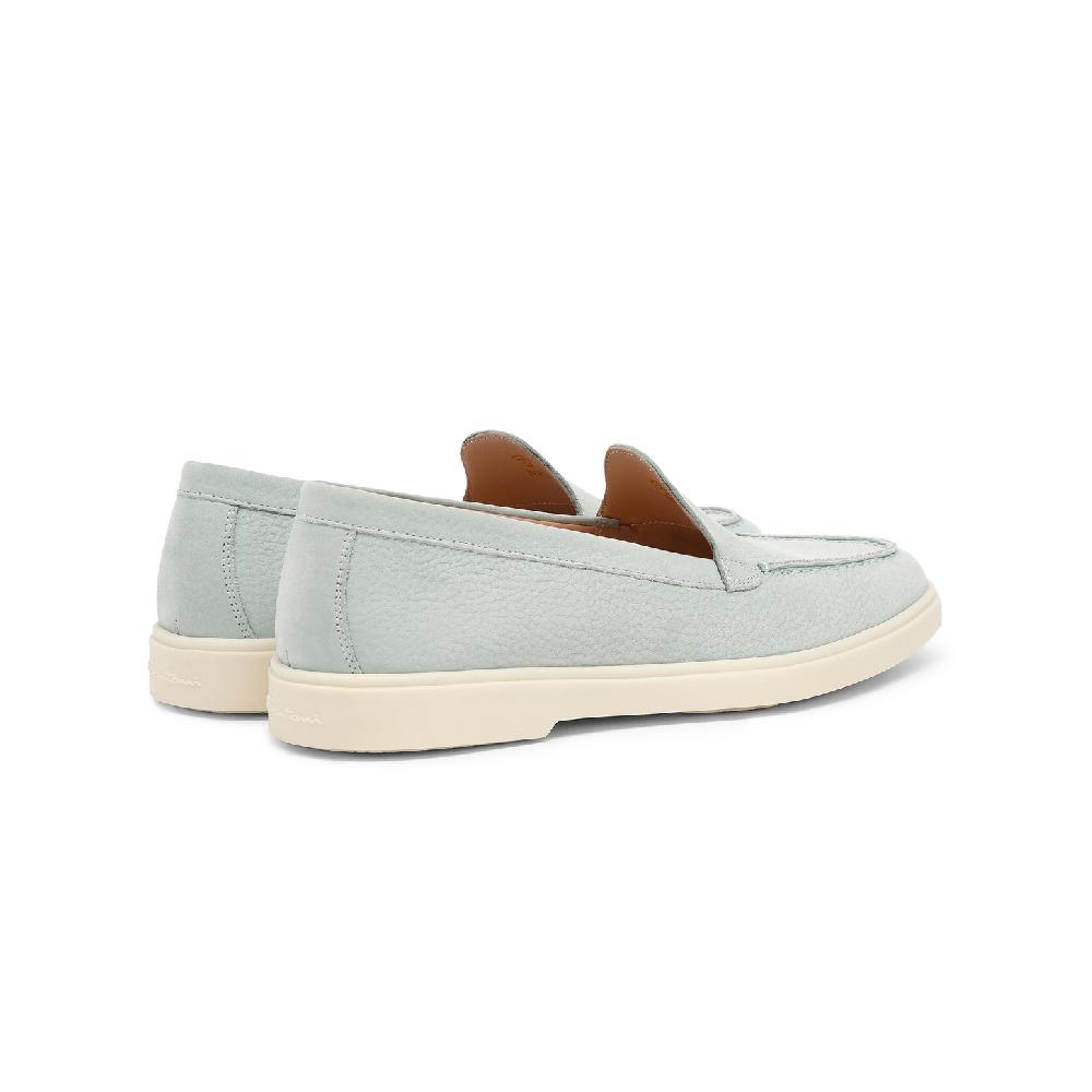 Santoni Mocassino da donna in nabuk azzurro In Linea
