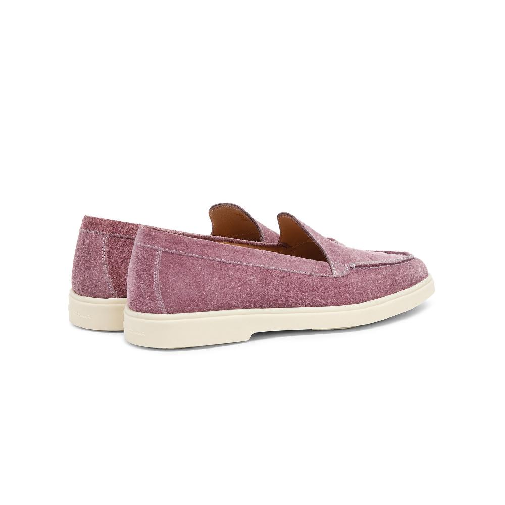 Santoni Mocassino da donna in suede viola Nuovo