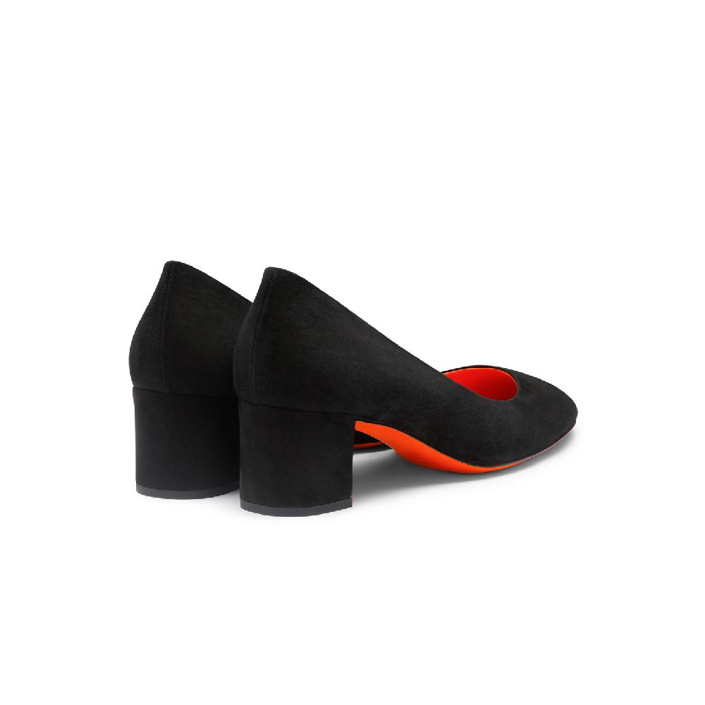 Santoni Décolletés tacco basso da donna in suede nero Vendita