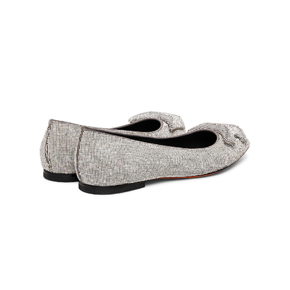 Santoni Ballerina da donna in strass argento Pezzi Unici