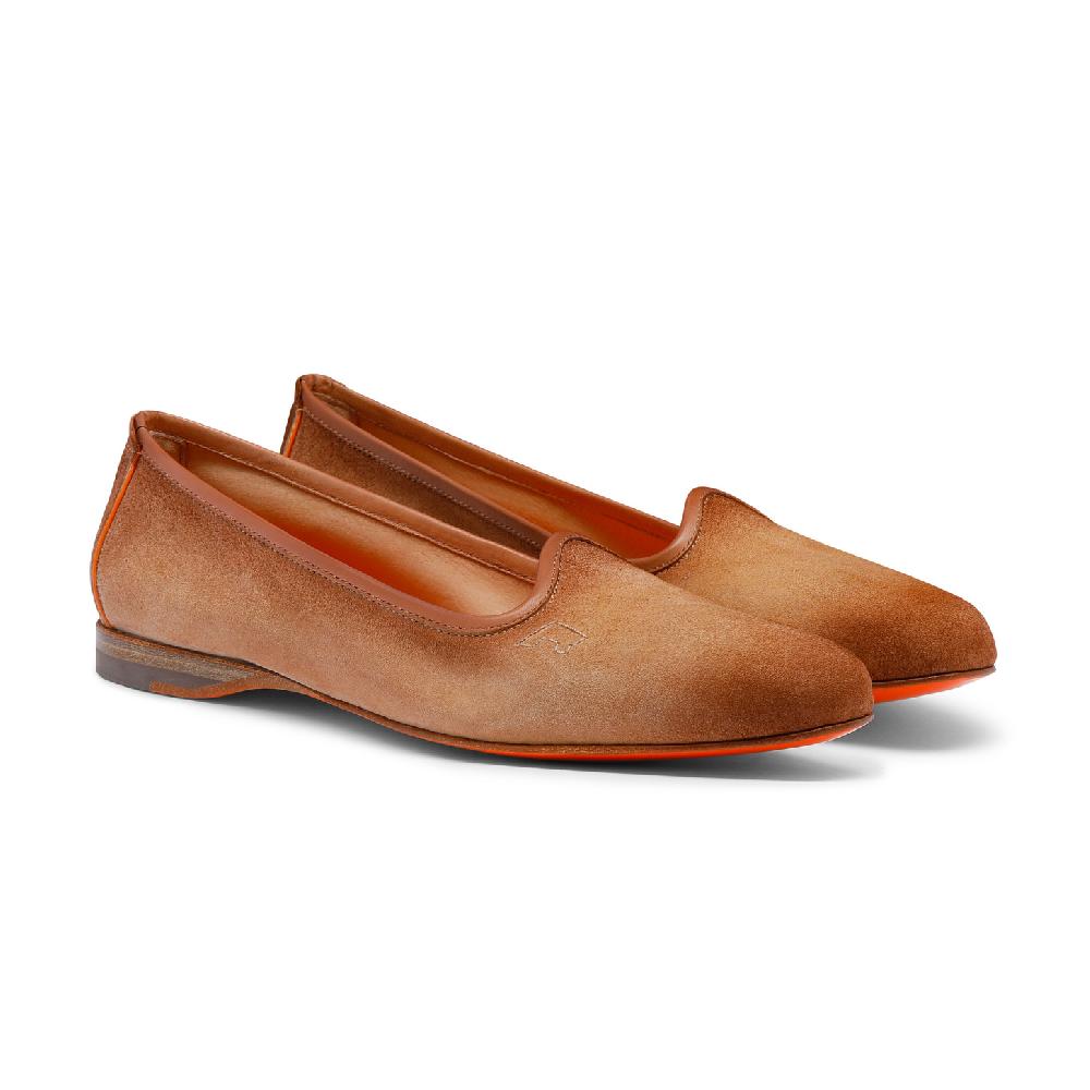 Santoni Mocassino da donna in suede rosa Soddisfazione Garantita