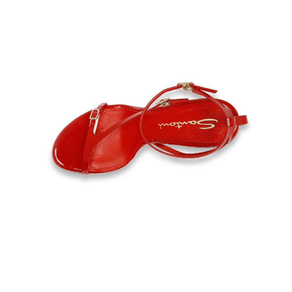 Santoni Sandalo tacco alto da donna in vernice rossa Qualità Garantita